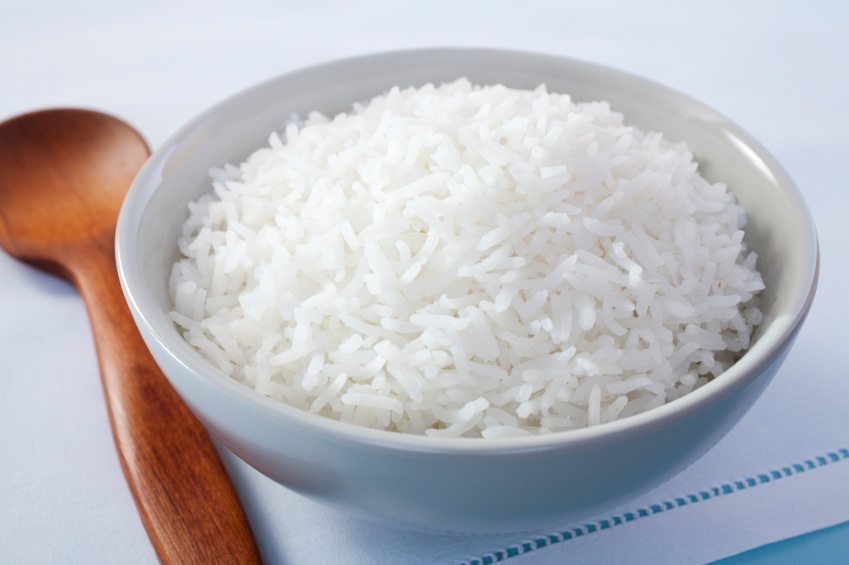 A bowl of plain basmati rice
